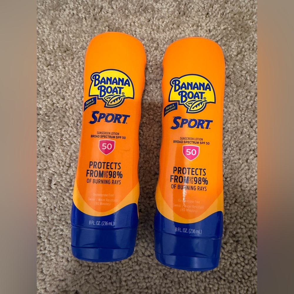 “New” Take All Banana Boat Sport SPF 50 Sunscreen Lotion - Orange/Blue